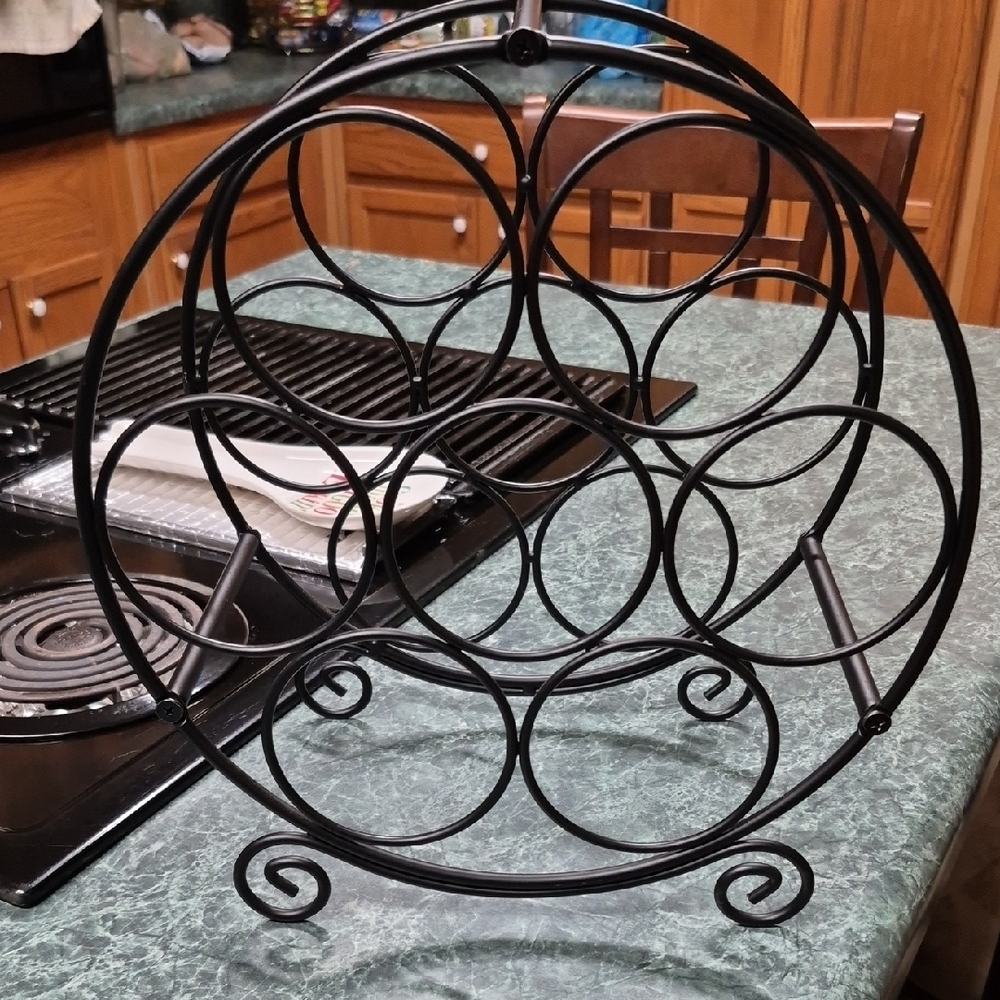 Black Metal Wine Rack
